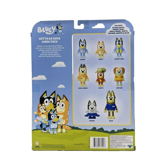 Bluey Gotta Be Done Work Pack 2.5-3 inch Action Figures 8 Pieces - Picture 4 of 9